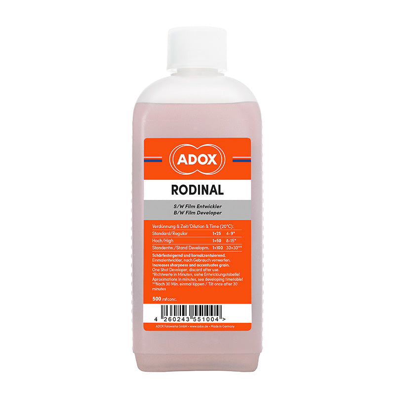 Concentrat de dezvoltator foto Revelator ADOX Rodinal de 500ml, în sticla, pentru procesare film și imagine alb-negru