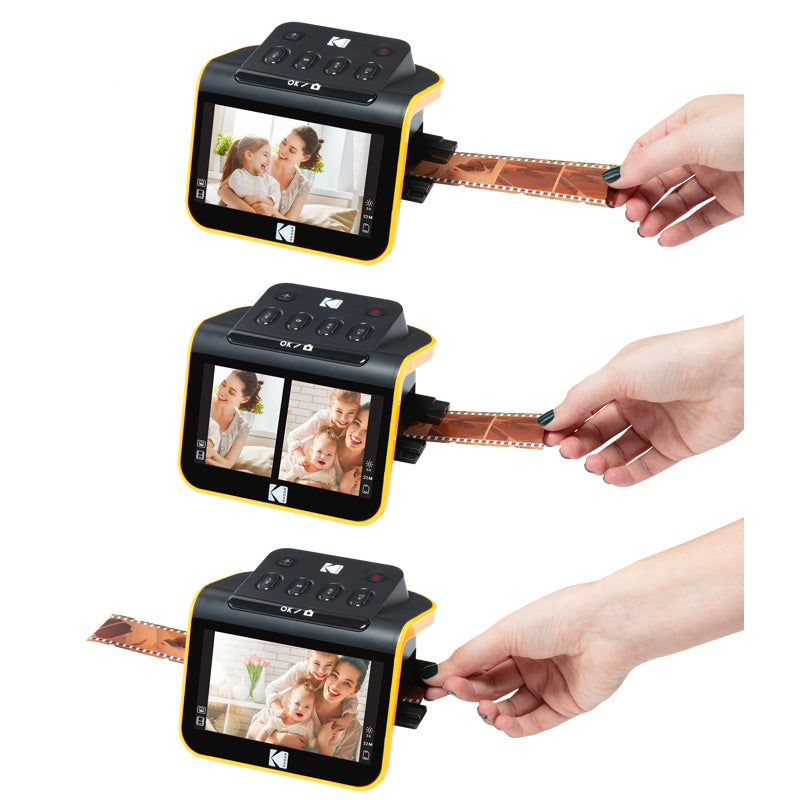 Kodak Slide N Scan digital film scanner for 35mm slides, showcasing the scanner's sleek design and control panel.