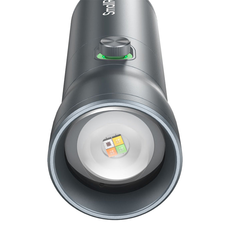 SmallRig RF 10C portable focusable LED video light with adjustable brightness and compact design for photography and videography.