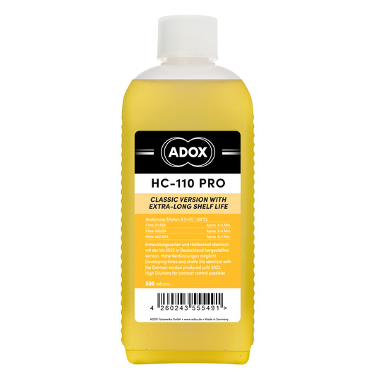 Revelator Adox HC-110 Pro 500ml, sticlă cu lichid pentru developare filme fotografice, produs ADOX pentru procesare profesională