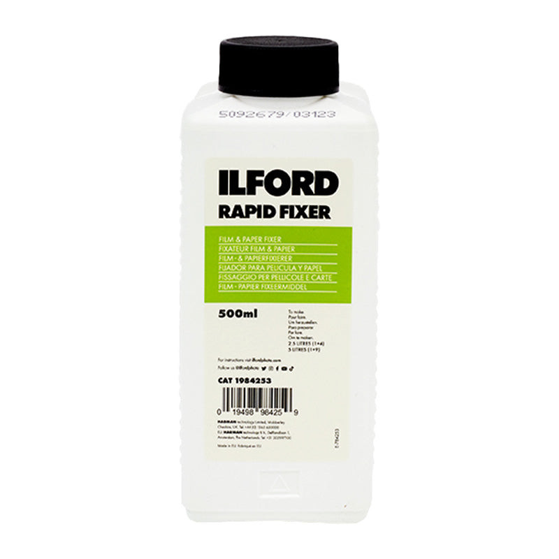 Fixator Ilford Rapid Fixer 500ml pentru fotografii alb-negru, soluție de fixare pentru imagine, în sticlă de 500ml