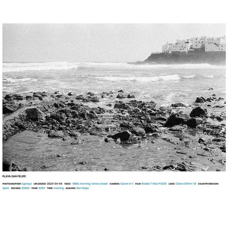 Film Kodak T-MAX P3200, imagine cu mostre de fotografii alb-negru, detalii clare și textură fină pe suport de film.