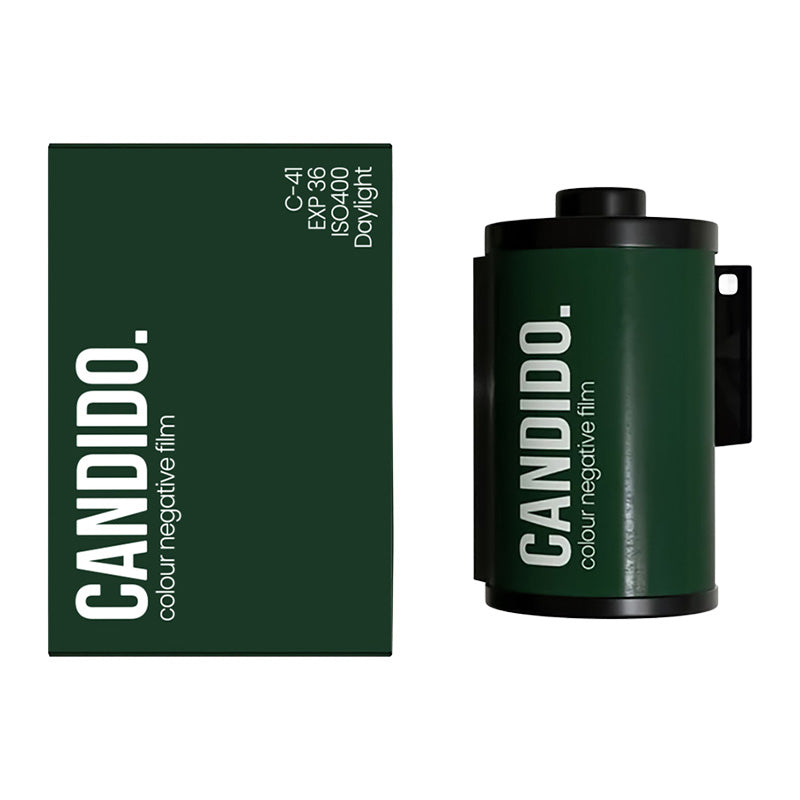 Film color Candido 400 35mm, de înaltă calitate, cu nuanțe vibrante și claritate excelentă, pentru fotografii alb-negru și color.