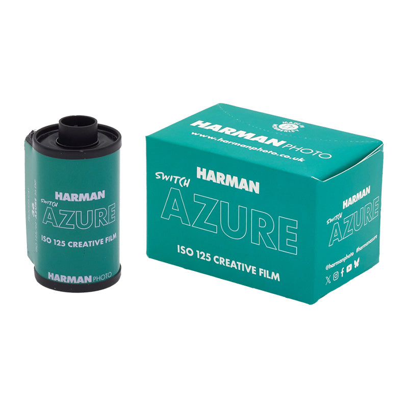 Comutator Harman Switch Azure de 35mm, cu finisaj albastru, pentru instalatii electrice si cablare.