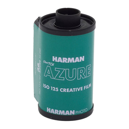 Comutator Harman Switch Azure de 35mm, în culoare albastră, cu mecanism de apăsare, pentru control electric și automatizare.