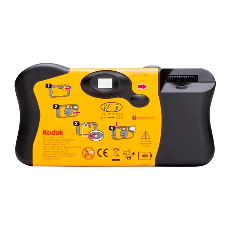Imagine cu film Kodak Fun Saver 39 Color pentru camera de film, în ambalaj original, evidențiind eticheta și detaliile produsului.