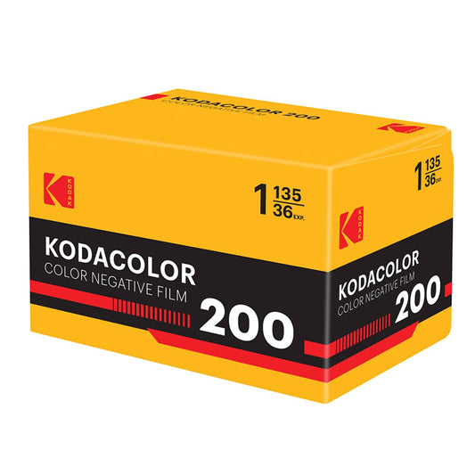Kodak Kodacolor 200 35mm film roll showing the colorful packaging and roll design.