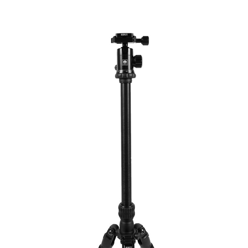Sirui Traveller 7A aluminum tripod with adjustable legs and a compact design for photography and travel.