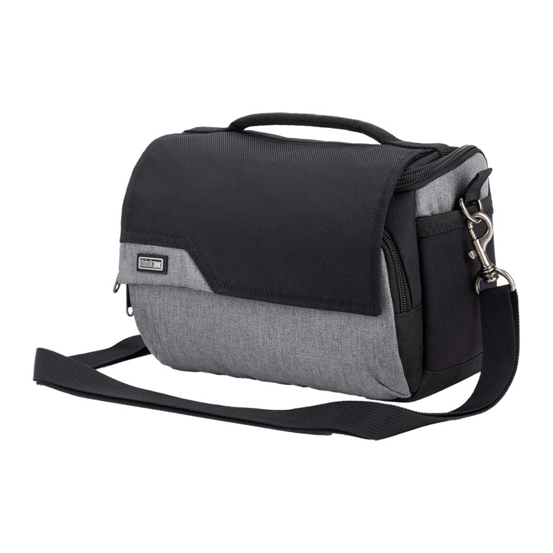 ThinkTank Mirrorless Mover 20 v2 in Cool Grey, showcasing a sleek design for mirrorless camera storage and portability.