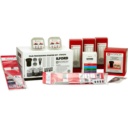 Kit developare film Ilford/Paterson (tanc, soluții, accesorii)